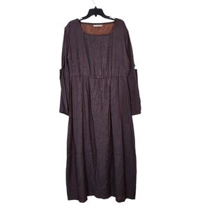 Su-Zen Women's Vintage Long Sleeve Square Neck Dress - L